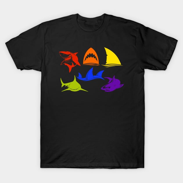 Rainbow Shark T-Shirt by Paintgolden